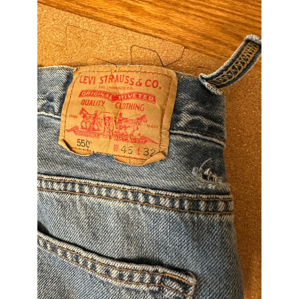 Levi's 550 Relaxed Jeans Mens 46x32 Blue Denim Vintage Made in USA Y2K 5-Pocket